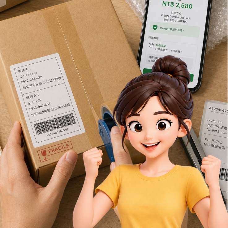 賣家看到截圖後直接包裝出貨